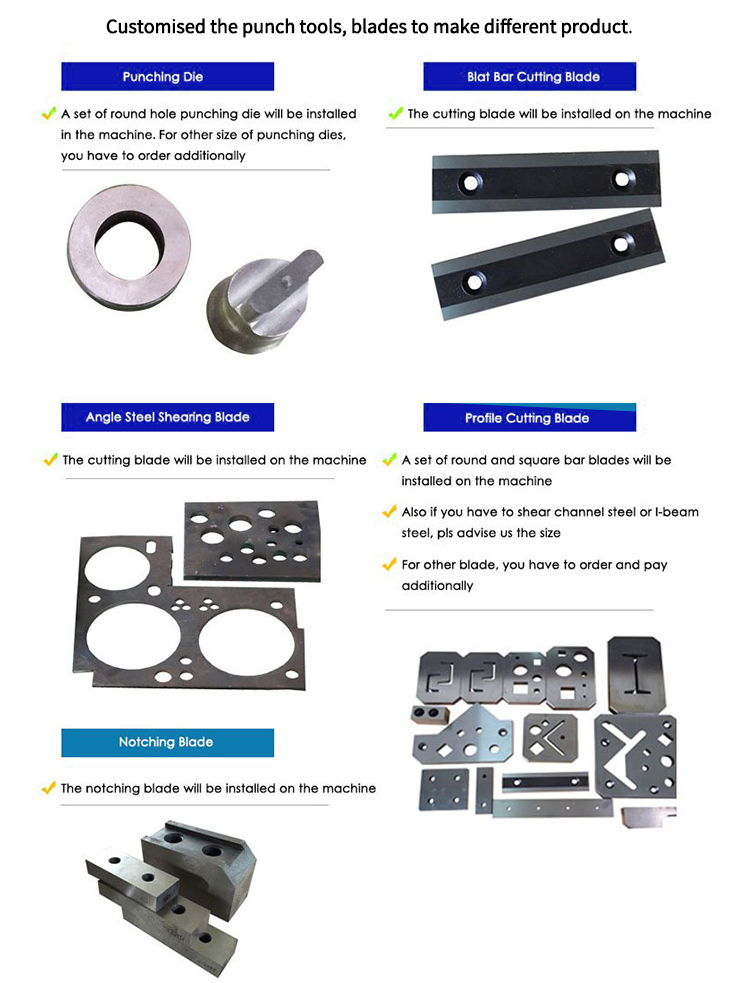Hydraulic Ironworker 25 Ton Hand Tools Hydraulic Combined Punching And Cutting Machine Ferronnier hydraulique machine de poinçonnage et de découpe combinée hydraulique d'outils à main de 25 tonnes