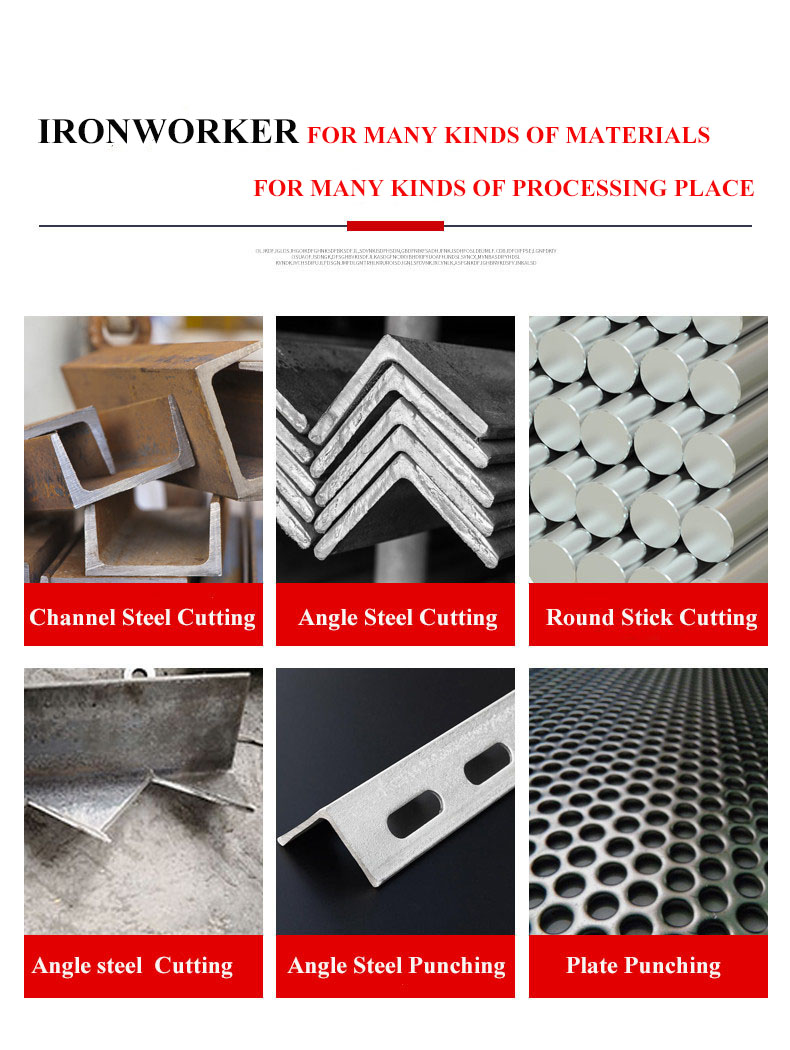 Hydraulic Ironworker 25 Ton Hand Tools Hydraulic Combined Punching And Cutting Machine Ferronnier hydraulique machine de poinçonnage et de découpe combinée hydraulique d'outils à main de 25 tonnes