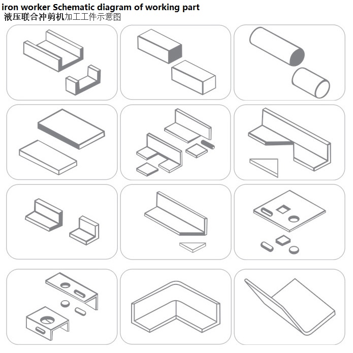 Machine de cisaillement et de poinçonnage hydraulique pour ferronnier série Q35y
