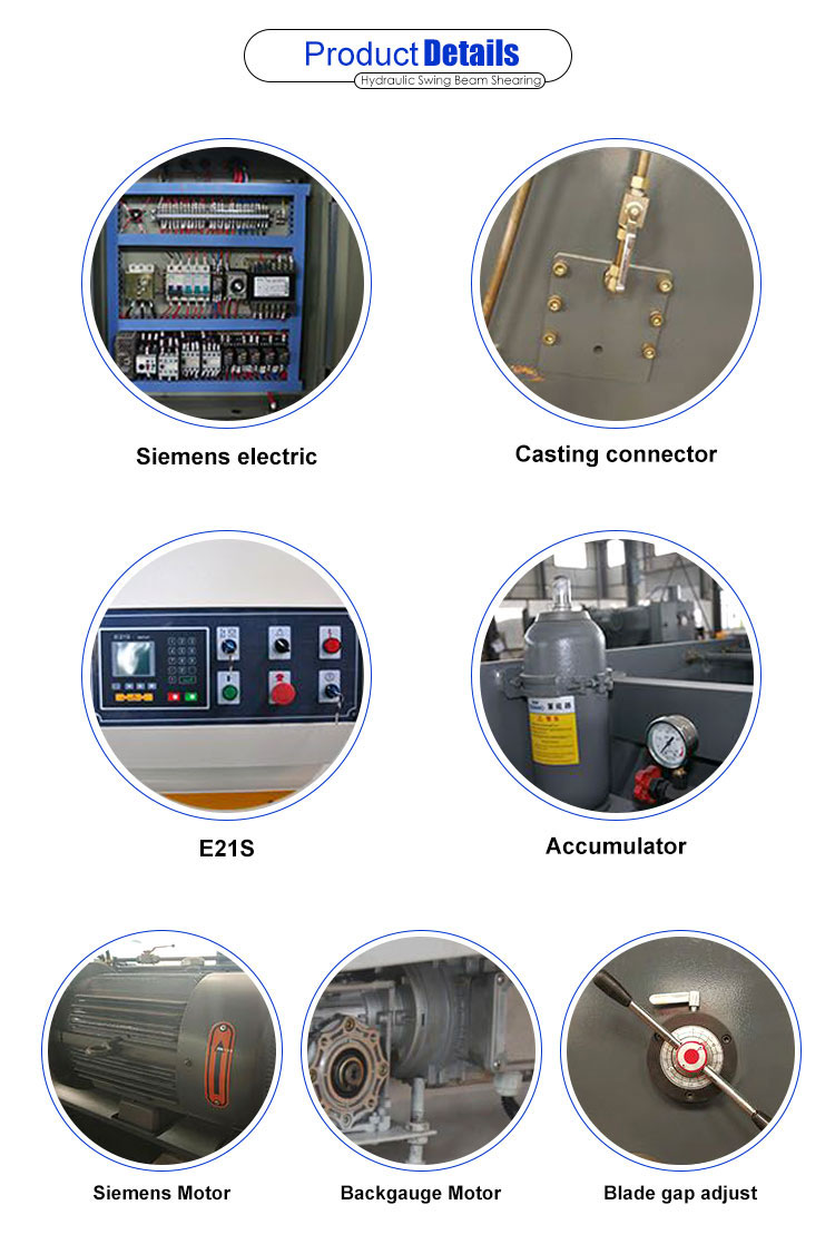 Qc12y-6x5000 Cnc Hydraulic Shearing Machine For Sheet Metal Cutting With Ce Machine de cisaillement hydraulique Qc12y-6x5000 CNC pour la coupe de tôle avec ce